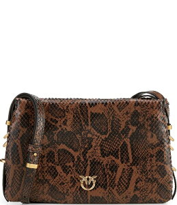 �s���R ���f�B�[�X �o�b�O �~�j PINKO Triplet Mini Python Shoulder Bag Brown/Gold �u���E��