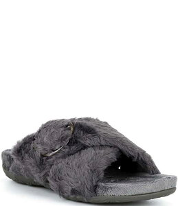 �G�C�g���b�N�X ���f�B�[�X �V���[�Y �T���_�� �v���X�T�C�Y Aetrex Macy Plush Open Toe Slippers Charcoal �`���R�[��