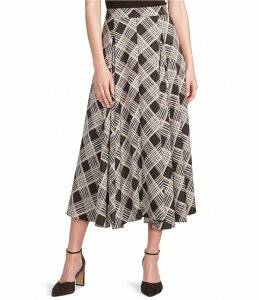 �X�J�C�Y�A�u���[ ���f�B�[�X �{�g���X�J�[�g A ���C�� �v�����g �}�L�V Skies Are Blue Plaid Printed Fla red A-Line Maxi Skirt Blue/Brown �u���[