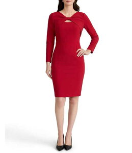 �J�X�p�[�� ���f�B�[�X �g�b�v�X �����s�[�X �v�` Kasper Petite Size 3/4 Sleeve Twist Front Sheath Dress Fired ���b�h