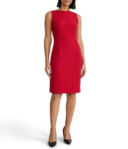�J�X�p�[�� ���f�B�[�X �g�b�v�X �����s�[�X �Ђ��� �m�[�X���[�u Kasper Sleeveless Boat Necknee Length Dress Fired ���b�h