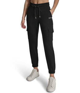 �_�i�L������ ���f�B�[�X �{�g���X �J�W���A���p���c �X�����t�B�b�g �W���K�[�p���c ���S DKNY by Donna Karan Logo Slim Fit Cargo Pull-On Joggers Black �u���b�N