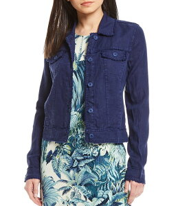 �g�b�~�[�o�n�} ���f�B�[�X �A�E�^�[ �R�[�g �W���P�b�g Tommy Bahama Two Palm Raw Edge Point Collar Long Sleeve Button Front Jacket Island Navy �l�C�r�[