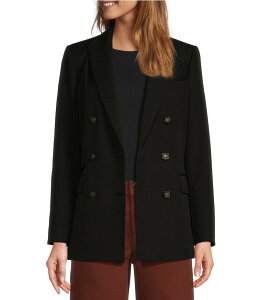�A���g�j�I �����[�j ���f�B�[�X �A�E�^�[ �R�[�g �u���U�[ Antonio Melani Coordinating Riviera Ponte Twill Notch Lapel Long Sleeve Button Front Long Line Blazer Black �u���b�N