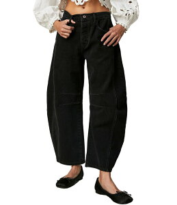 �t���[�s�[�v�� ���f�B�[�X �{�g���X �f�j���p���c ���C�h���b�O �W�[���Y Free People We The Free Good Luck Mid-Rise Wide Leg Barrel Jeans Soundwave