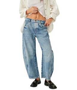 �t���[�s�[�v�� ���f�B�[�X �{�g���X �f�j���p���c ���C�h���b�O �W�[���Y Free People We The Free Good Luck Mid-Rise Wide Leg Barrel Jeans Ultra Light Beam