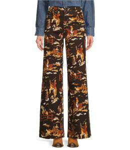 yz o fB[X fjpc W[Y {gX Rodeo Cowboy Print Denim Twill High Rise Wide Leg Denim Jean Multi