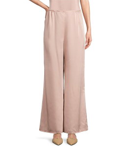 LC [Y fB[X {gX JWApc Caroline Rose Soft Satin Wide Leg Pull-On Coordinating Pants Rose Quartz