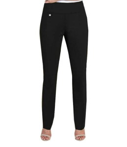 �}���`�v���Y ���f�B�[�X �{�g���X �J�W���A���p���c �p���c SlimsationR by Multiples Relaxed Leg Pull-On Pants Black �u���b�N
