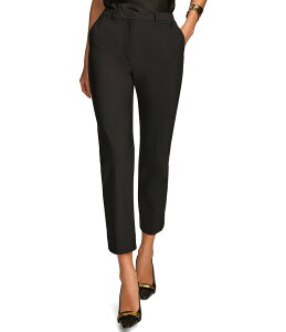 �_�i�L������ ���f�B�[�X �{�g���X �J�W���A���p���c �v���[�c �p���c Donna Karan Essential Pleated Slim Mid Rise Pants Black �u���b�N