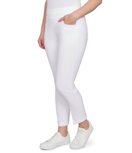 yz r[A[fB[ fB[X JWApc {gX Silk Tech Straight Leg Pull-On Ankle Pants White