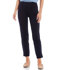 �C���g�� ���f�B�[�X �{�g���X �J�W���A���p���c �X�g���[�g �v�` �p���c �j�b�g Intro Petite Size Stella Double Knit Slim Straight Leg Pull-On Pants Navy Beats �l�C�r�[