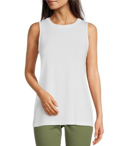 �A�� �}�C���X ���f�B�[�X �g�b�v�X �V���c �N���[�v �v�` Ali Miles Petite Size Scoop Neck Crepe Lux Tank White �z���C�g