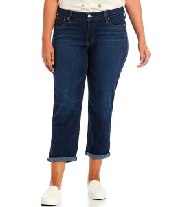 ���[�o�C�X ���f�B�[�X �{�g���X �f�j���p���c �v���X�T�C�Y �f�j�� �W�[���Y Levi'sR Plus Size Tapered Leg Mid Rise Stretch Denim Boyfriend Jeans Cobalt Layer �R�o���g