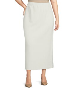 �A�C�V�[�R���N�V���� ���f�B�[�X �{�g���X �X�J�[�g �v���X�T�C�Y �j�b�g IC Collection Plus Size Air Sponge Knit Pull-On Pencil Skirt White �z���C�g