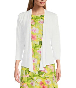 �g�b�~�[�o�n�} ���f�B�[�X �g�b�v�X �V���c �J�[�f�B�K�� Tommy Bahama Open Front 3/4 Sleeve Cardigan White �z���C�g