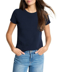 �j�b�N�A���h�]�[ ���f�B�[�X �g�b�v�X T�V���c �N���[�l�b�N �V���c �j�b�g NIC + ZOE Perfect Knit Crew Neck Short Sleeve T-Shirt Dark Indigo �C���f�B�S