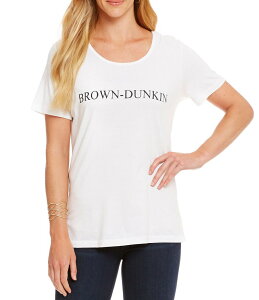 �w���e�[�W ���f�B�[�X �g�b�v�X �V���c T�V���c ���S Heritage Brown-Dunkin Logo Tee Shirt Brown Dunkin �u���E��