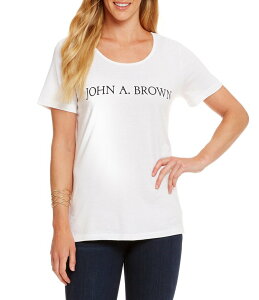 �w���e�[�W ���f�B�[�X �g�b�v�X �V���c T�V���c ���S Heritage John A. Brown Logo Tee Shirt John A Brown �u���E��