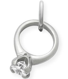 yz WF[Y GC[ fB[X lbNXE`[J[Ey_ggbv ANZT[ Engagement Ring with Cubic Zirconia Charm Silver/Crystal
