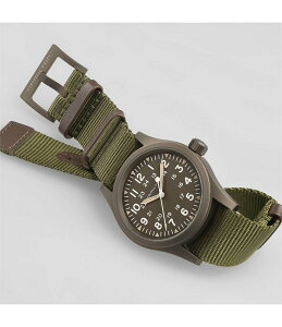 n~g fB[X ANZT[ rv Hamilton Khaki Field Mechanical NATO Green Strap Watch Green O[