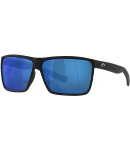 yz RX^ fB[X TOXEACEFA ANZT[ Men's 6S9018 Rincon Mirrored 63mm Rectangle Polarized Sunglasses Matte Black/Blue