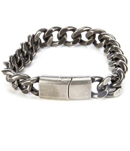 m Y ANZT[ uXbgEoOEANbg TVc Murano Flat Curb Chain Stainless Steel Bracelet Gunmetal Silver Vo[