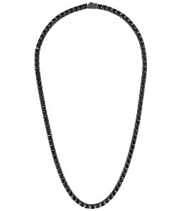 uo Y ANZT[ lbNXE`[J[ [X Bulova Men's Black Tone Sterling Silver Tennis Chain Necklace Black ubN