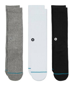�X�^���X �����Y �A���_�[�E�F�A �C�� Stance Icon Crew Socks 3-Pack Grey/White/Black �z���C�g