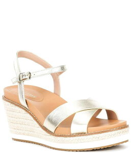 yz R[n[ fB[X Xb|E[t@[ V[Y Cloudfeel Metallic Leather Platform Espadrille Wedges Soft Gold