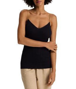 �n���� ���f�B�[�X �g�b�v�X �V���c V�l�b�N Hanro Spaghetti Chain Strap V-Neck Camisole Black �u���b�N