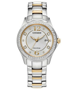 V`Y fB[X ANZT[ rv Two Tone Citizen Women's Crystal Three Hand Mechanical Automatic Stainless Steel Bracelet Watch