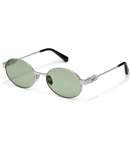 NGC fB[X ANZT[ TOXEACEFA QUAY Unisex Anyways 56mm Oval Sunglasses Silver/Moss Vo[