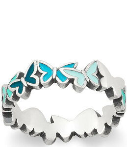 �W�F�[���Y �G�C�����[ ���f�B�[�X �A�N�Z�T���[ �w�� James Avery Enamel Connected Butterflies Band Ring Sterling Blue �u���[