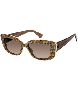 J[gWFCK[h fB[X ANZT[ TOXEACEFA Kurt Geiger London Women's KGL1021 52mm Rectangle Houndstooth Sunglasses Brown/Wedgewood uE