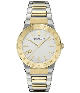 T@g[ tFK fB[X ANZT[ rv TVc S Salvatore Ferragamo Men's Ferragamo Sapphire Logo Quartz Analog Two Tone Stainless Steel Bracelet Watch Two Tone Tt@CA
