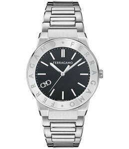 T@g[ tFK fB[X ANZT[ rv TVc S Salvatore Ferragamo Men's Ferragamo Sapphire Logo Quartz Analog Stainless Steel Bracelet Watch Silver Vo[