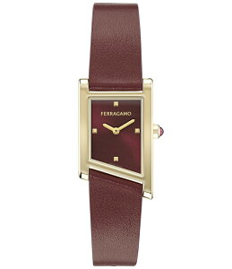 T@g[ tFK fB[X ANZT[ rv U[ Salvatore Ferragamo Women's Ferragamo Asymetrique Quartz Analog Burgundy Leather Strap Watch Burgundy o[KfB