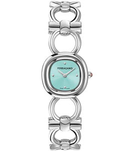 T@g[ tFK fB[X ANZT[ rv TVc Salvatore Ferragamo Women's Double Gancini Quartz Analog Stainless Steel Bracelet Watch Silver Vo[