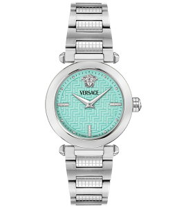 ���F���T�[�` ���f�B�[�X �A�N�Z�T���[ �r���v T�V���c Women's Versace Greek Analog Stainless Steel Bracelet Watch Silver �V���o�[
