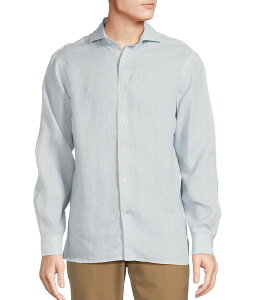�_�j�G�� �N���~�� �����Y �g�b�v�X �V���c �v�����g ���l�� Daniel Cremieux Signature Label Albini Linen Geo Print Long Sleeve Woven Shirt Wind