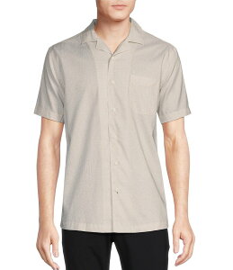 �_�j�G�� �N���~�� �����Y �g�b�v�X �V���c �t�����[�� �v�����g �t�����[ Daniel Cremieux Signature Label Tonal Floral Print Short Sleeve Woven Camp Shirt Egret