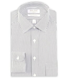 ���E���h�g�D���[�A���h���[�N �����Y �g�b�v�X �V���c �g�[�� Gold Label Roundtree & Yorke Big & Tall Slim Non-Iron Point Collar Heavy Poplin Stripe Dress Shirt White/Black �z���C�g