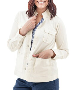 �A�x���`���� ���f�B�[�X �A�E�^�[ �R�[�g �W���P�b�g Aventura Temple Lightweight Utility Woven Button Front Jacket Egret