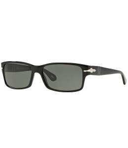 【送料無料】 ペルソル レディース サングラス・アイウェア アクセサリー Men's PO2803S 58mm Rectangle Polarized Sunglasses Black