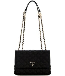 QX fB[X obO V_[obO Guess Giully 2 Compartments Convertible Flap Crossbody Bag Black ubN