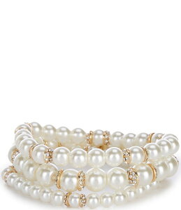 �Z�U���k ���f�B�[�X �A�N�Z�T���[ �u���X���b�g�E�o���O���E�A���N���b�g Cezanne Ribbon Tied Pearl Stretch Bracelet Multi �}���`�J���[