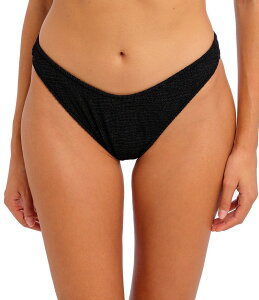 �t���C�� ���f�B�[�X �{�g���X �J�W���A���p���c Freya Ibiza Waves Scrunch Embossed High Leg Hipster Swim Bottom Black �u���b�N