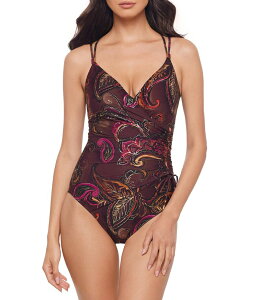 �}�W�b�N�X�[�c ���f�B�[�X �g�b�v�X �����s�[�X V�l�b�N Magicsuit Empress Celeste V-Neck Underwire Bra Shirred Surplice One Piece Swimsuit Multi �}���`�J���[