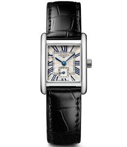 W fB[X ANZT[ rv Black Longines Women's Mini Dolcevita Quart Stainless Steel Alligator Strap Watch